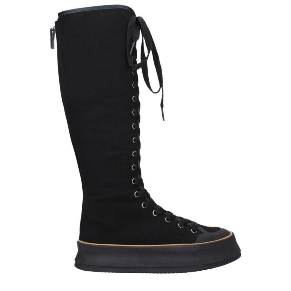 Max Mara Black Fabric Lace-Up Women's Boots